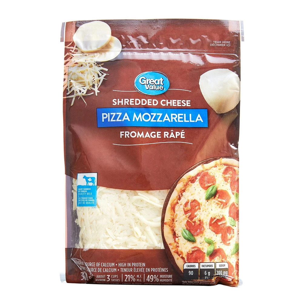 Great Value Shredded Pizza Mozzarella Cheese, 320 g