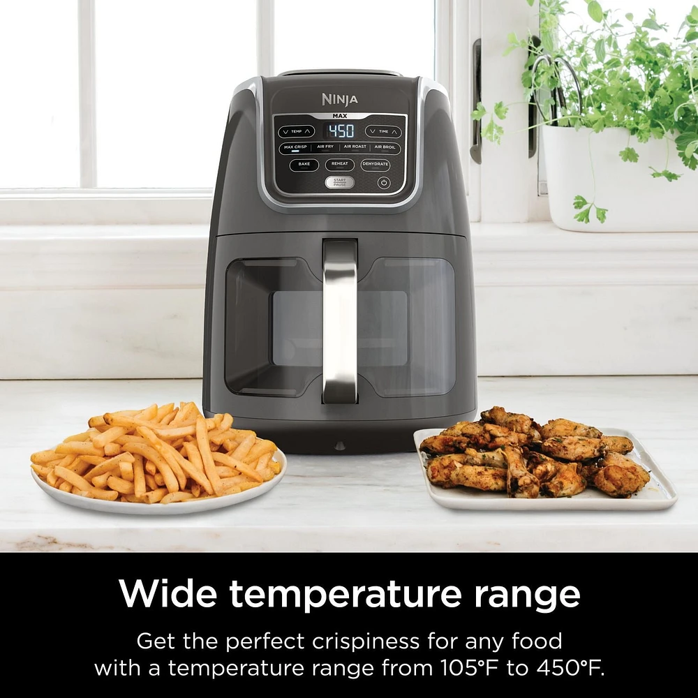 Ninja AF171C EzView Air Fryer Max XL, 5.5-qt. Capacity, 7 functions, up to 450°F, EzView Window, Grey, 7 cooking functions