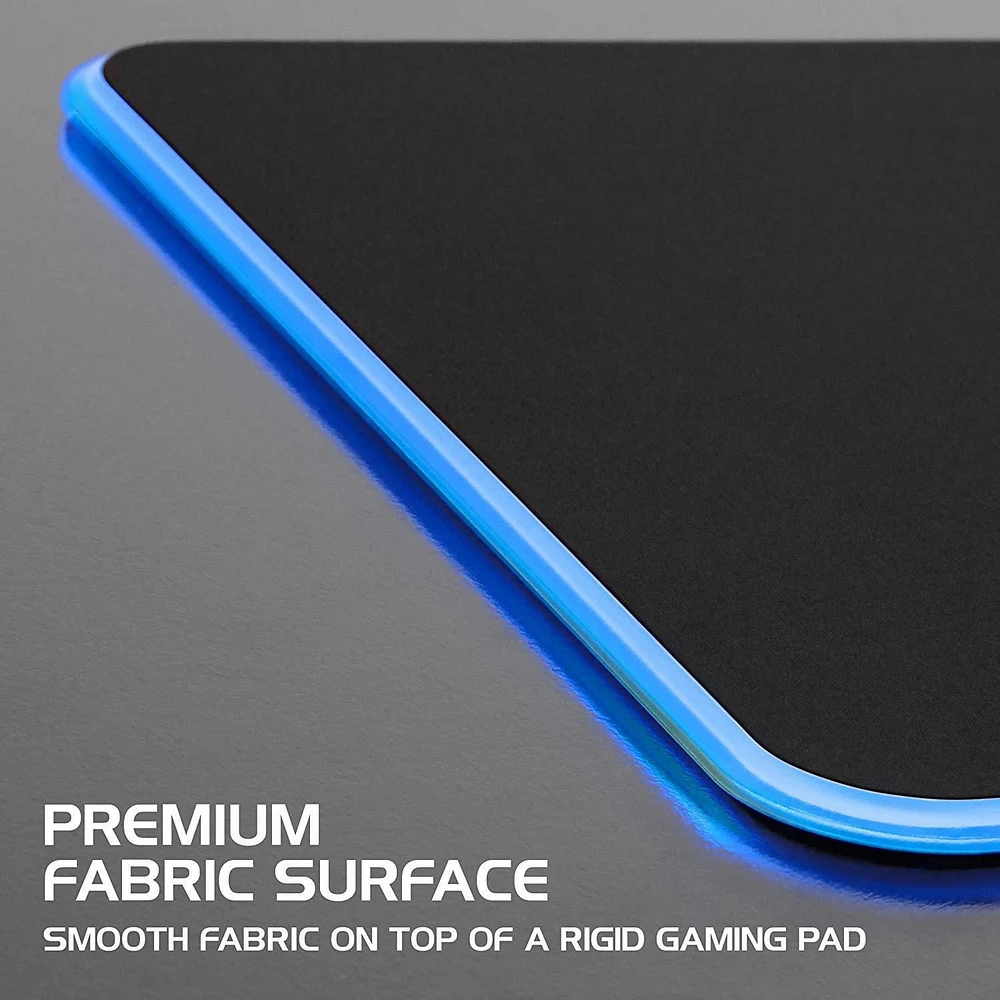 ENHANCE Large LED Gaming Mouse Pad with Soft Fabric Surface