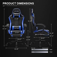 Chaise de jeu ergonomique GTRACING GTWD-200 avec coussins réglables et repose-pieds