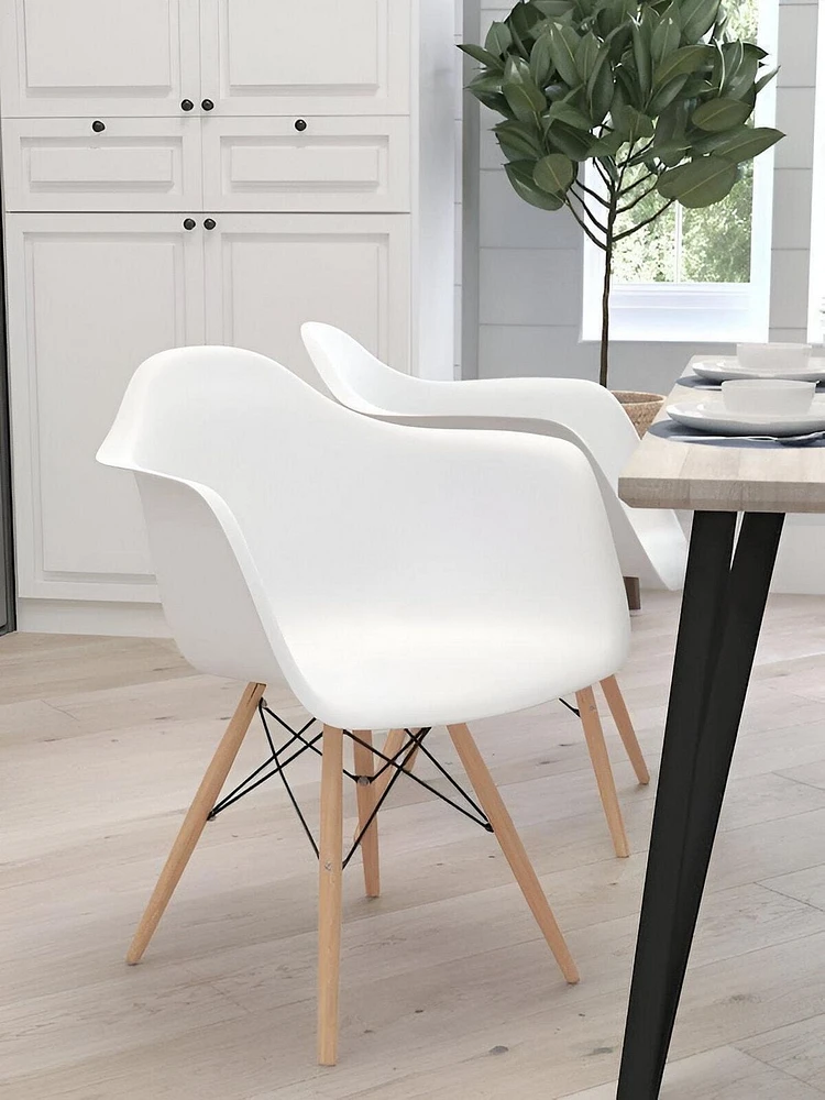 Chaises baquets en plastique blanc de la collection Heavenly, lot de 2