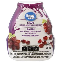 Great Value Grape Liquid Water Enhancer, 48 mL, 24 Servings, Grape