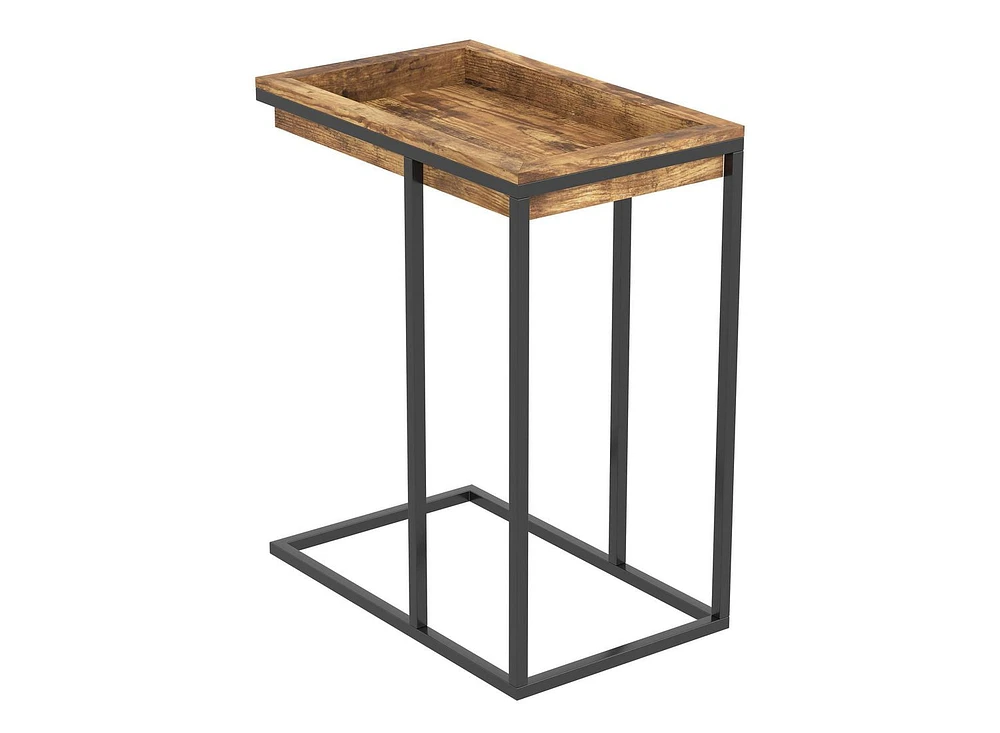 Table d'appoint. Table de bout pour salon. Table de chevet ou table de nuit. Petite table d'entrée. Facile à assembler. Aspect bois recyclé.