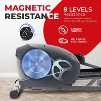 Sunny Health & Fitness Performance Compact Elliptical Machine with 8-Level Adjustable Resistance, Pulse Sensor & Exclusive SunnyFit App Enhanced Bluetooth Connectivity