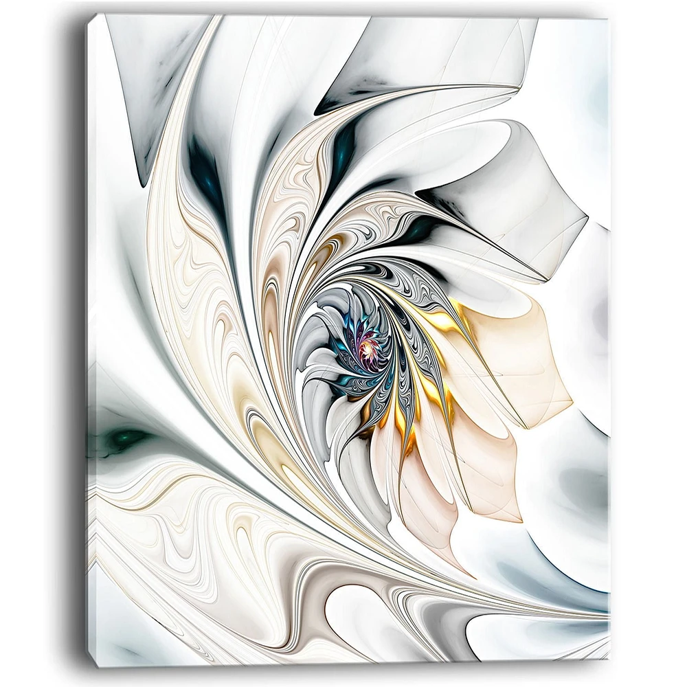 Tableau mural sur toile imprimée Design Art Verre blanc florale