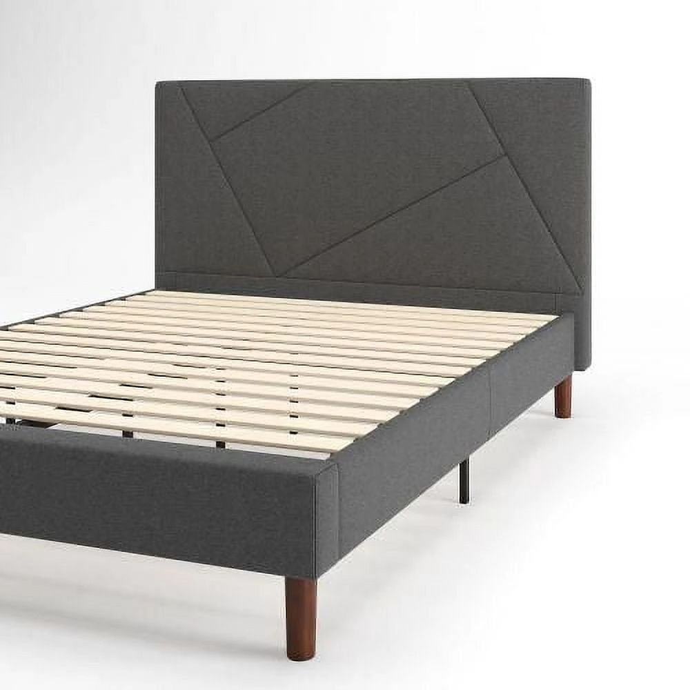 Zinus Judy Cadre de lit plate-forme rembourré / Sommier à matelas / Support de lattes en bois / Pas besoin de sommier / Facilité d'assemblage