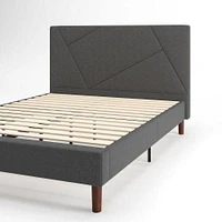 Zinus Judy Cadre de lit plate-forme rembourré / Sommier à matelas / Support de lattes en bois / Pas besoin de sommier / Facilité d'assemblage