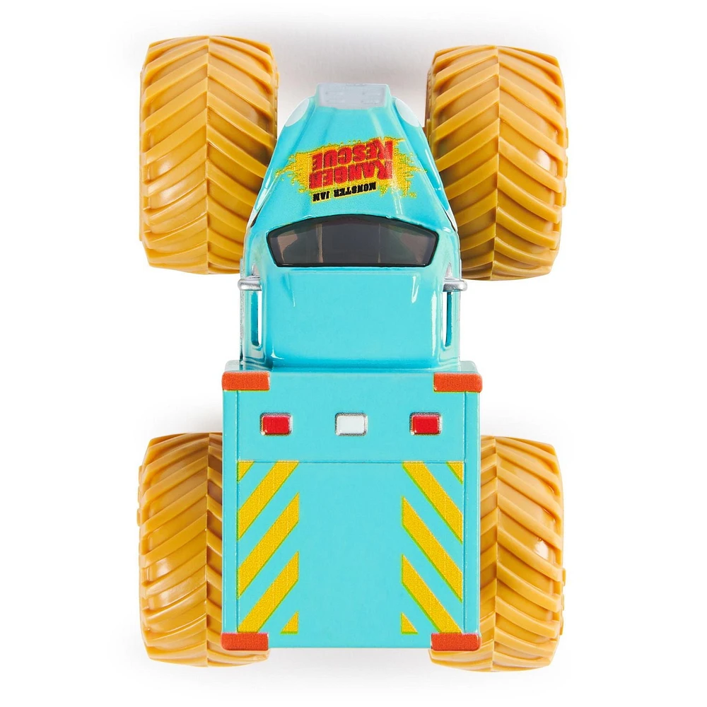 Monster Jam, Monster trucks en métal moulé Wreckcreation Vs. Forest Rescue officiels, échelle 1:64, jouets pour garçons à partir de 3 ans