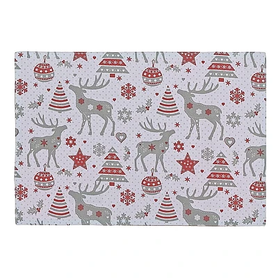 Set De Table En Coton Renne - Lot De 12