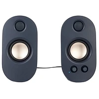 onn. Wired PC Stereo Speakers with 3.5 mm AUX Connector, Integrated Volume