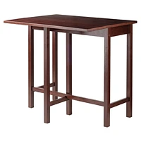 Table ilot Lynnwood à abattant avec 2 tabourets à pieds carrés en noyer