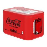 Coca-Cola Zero Sugar 222mL Mini-Cans, 6 Pack, 6 x 222 mL