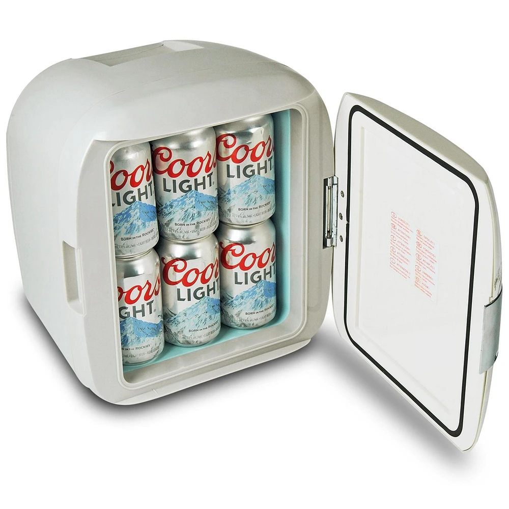 Coors Light Mini réfrigérateur 7,9 L, refroidisseur/réchaud portable 12 canettes pour voyage, maison, bureau - Gris
