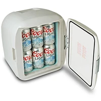 Coors Light Mini réfrigérateur 7,9 L, refroidisseur/réchaud portable 12 canettes pour voyage, maison, bureau - Gris