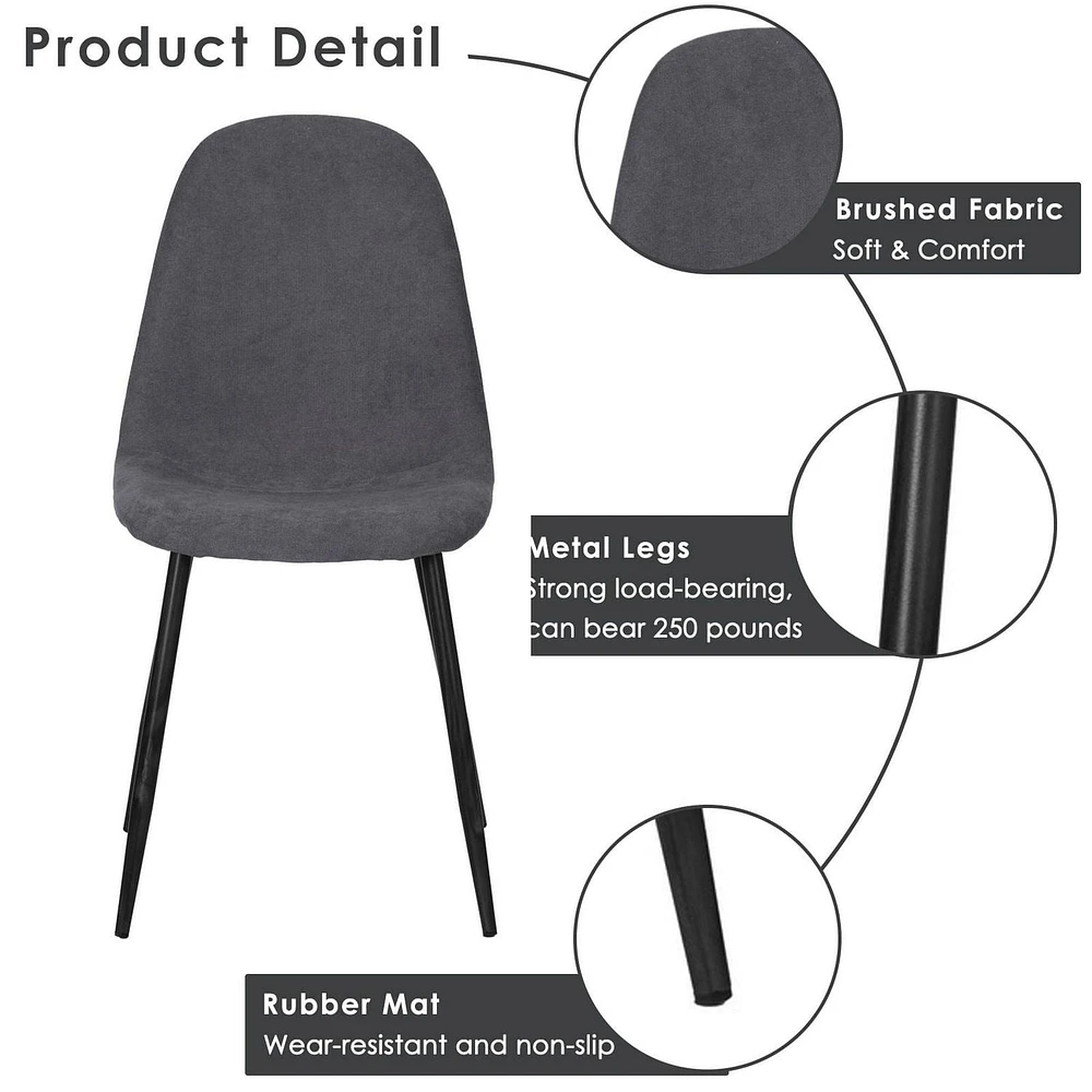 Homy Casa Ensemble de salle à manger 5 pièces, 1 table avec 4 chaises ergonomiques rembourrées, plateau recouvert de PVC pour salle à manger, cuisine, espace de réception, table naturelle/expresso