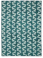 Tapis d'extérieur lavable Doral aqua & vert 5 pi x7 pi