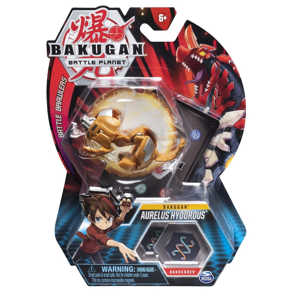 Bakugan, Aurelus Hydorous, Créature transformable à collectionner de 5 cm, à partir de 6 ans