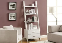Monarch Specialties Étagère À Livres, Étagère, Étagère, Échelle, 4 Niveaux, 69"h, Bureau, Chambre À Coucher, Stratifié, Blanc, Contemporain, Moderne