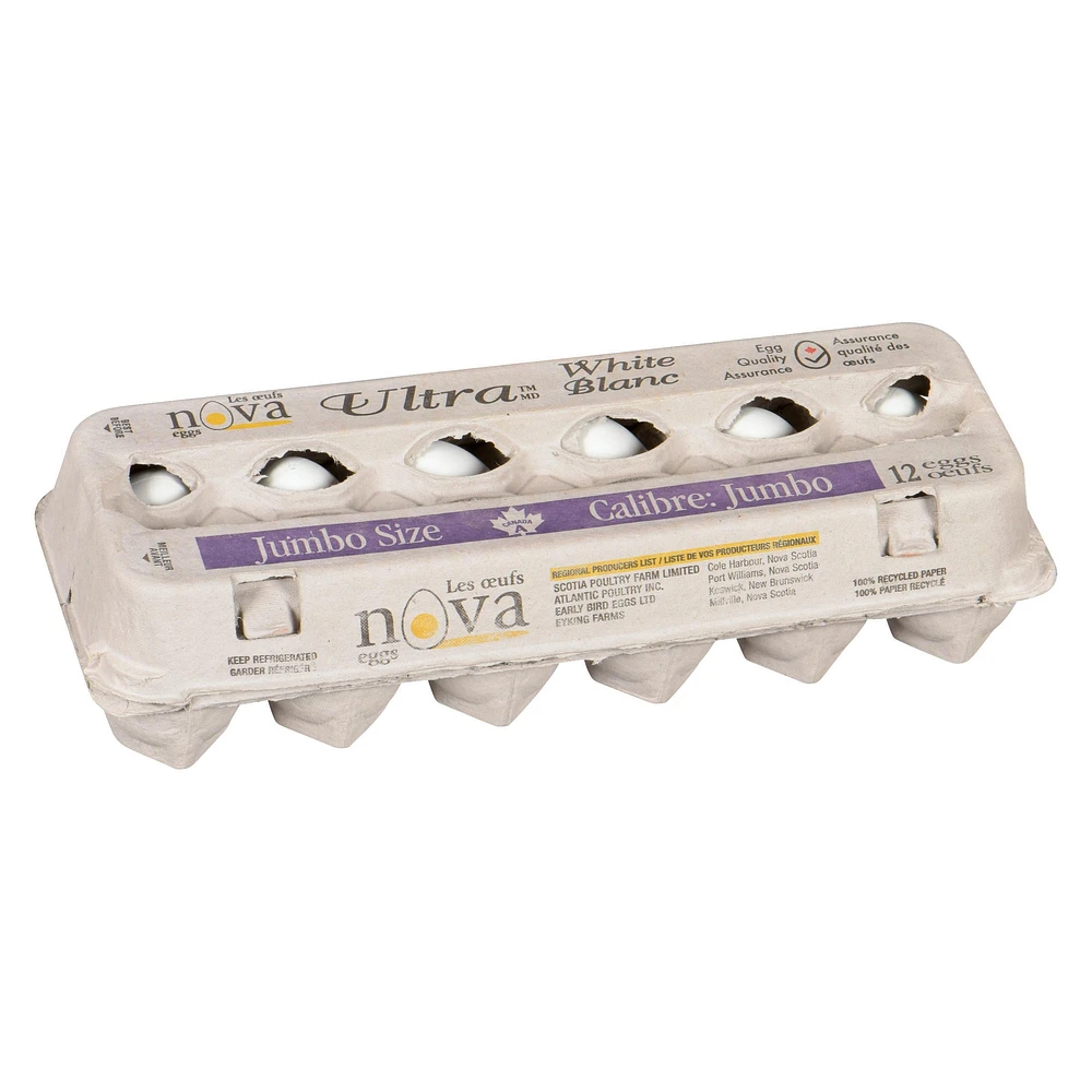 Nova Ultra oeufs blancs compte de 12