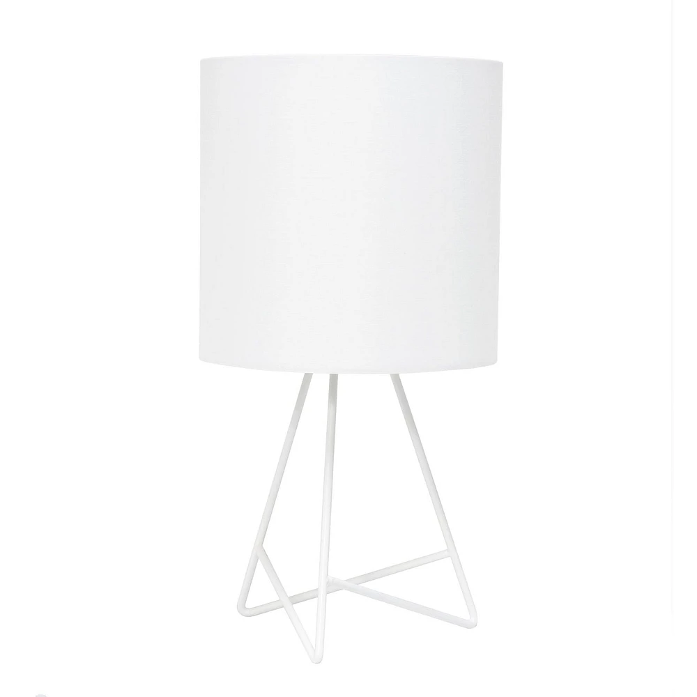 Simple Designs Down to the Wire - Lampe de table avec abat-jour en tissu, blanc avec abat-jour blanc