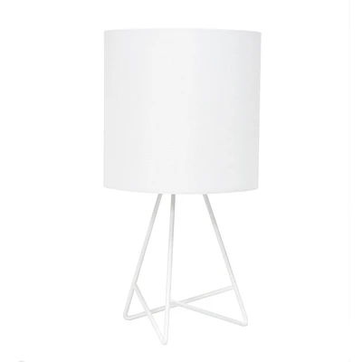 Simple Designs Down to the Wire - Lampe de table avec abat-jour en tissu, blanc avec abat-jour blanc