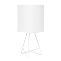 Simple Designs Down to the Wire - Lampe de table avec abat-jour en tissu, blanc avec abat-jour blanc