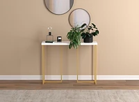 Safdie & Co. Table Console 39L Marbre Metal Or