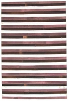 ECARPETGALLERY 3'11" x 6'0" Contemporary Cowhide Patchwork Handmade Area Rug for Living Room, Dining Room and Bedroom in Brown