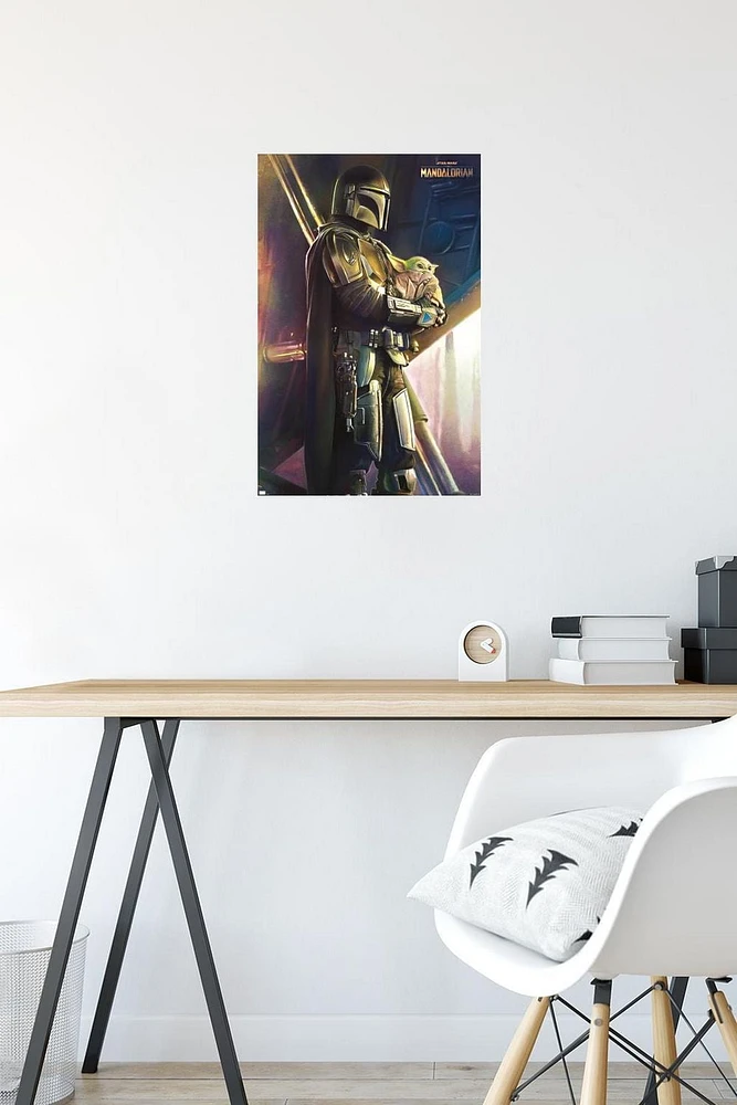 Star Wars: The Mandalorian - Held Wall Poster, 22.375" x 34" Framed