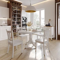 Lot de 2 chaises de salle à manger en bois massif CorLiving Dillon avec dossiers à lattes hautes - Chaises de cuisine et de salle à manger, chaises de table pour salle à manger, cuisine et salle à man