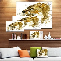 Impression sur toile « Lioness And Cub Illustration » Design Art