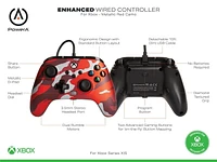 PowerA Enhanced Wired Controller for Xbox - Metallic Red Camo; gamepad, wired video game controller, gaming controller, Xbox Series X|S, Xbox Series X|S