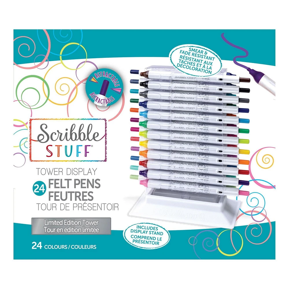 Les feutres rétractables Scribble Stuff 24 pièces