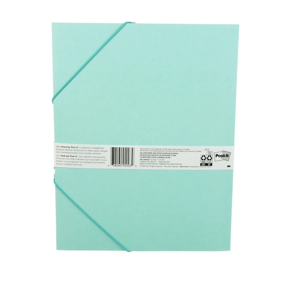 Chemise turquoise, Noté par la marque Post-it®, 9,5 po x 12 po, 2/paquet
