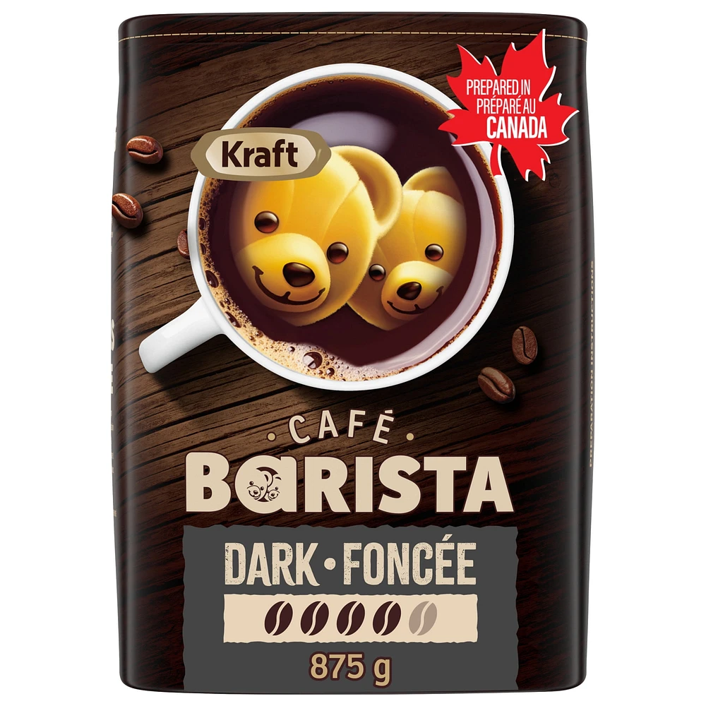 Kraft Café Barista Dark Roasted Ground Coffee, 875g Canister