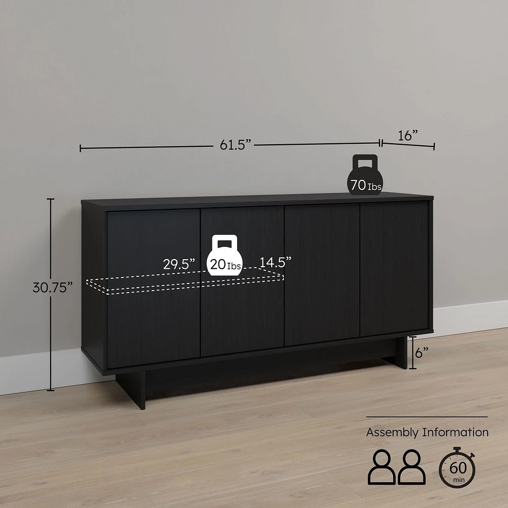 Prepac Finnley Buffet Chêne