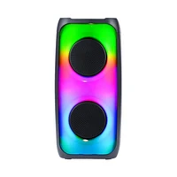 Proscan True Wireless Bluetooth Rainbow Flame Light-Up LED Speakers with FM Radio - Black