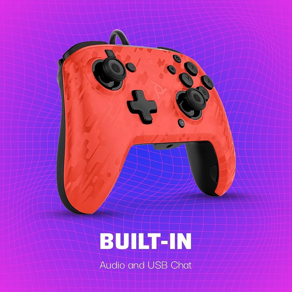 Manette avec fil audio Faceoff™ Deluxe+  pour Nintendo Switch- Camouflage Rogue