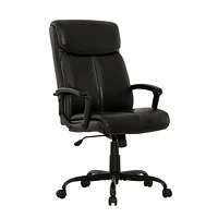 Chaise de bureau ergonomique à dossier haut Sealy® Montgomery en similicuir noir PU.