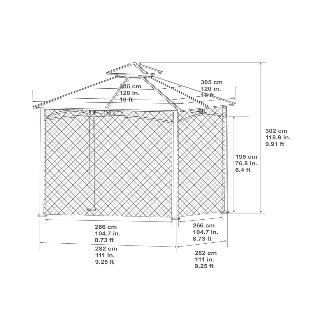 HOMETRENDS 10 ft. x 10 ft. Hardtop Gazebo