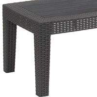 Light Gray Faux Rattan Coffee Table