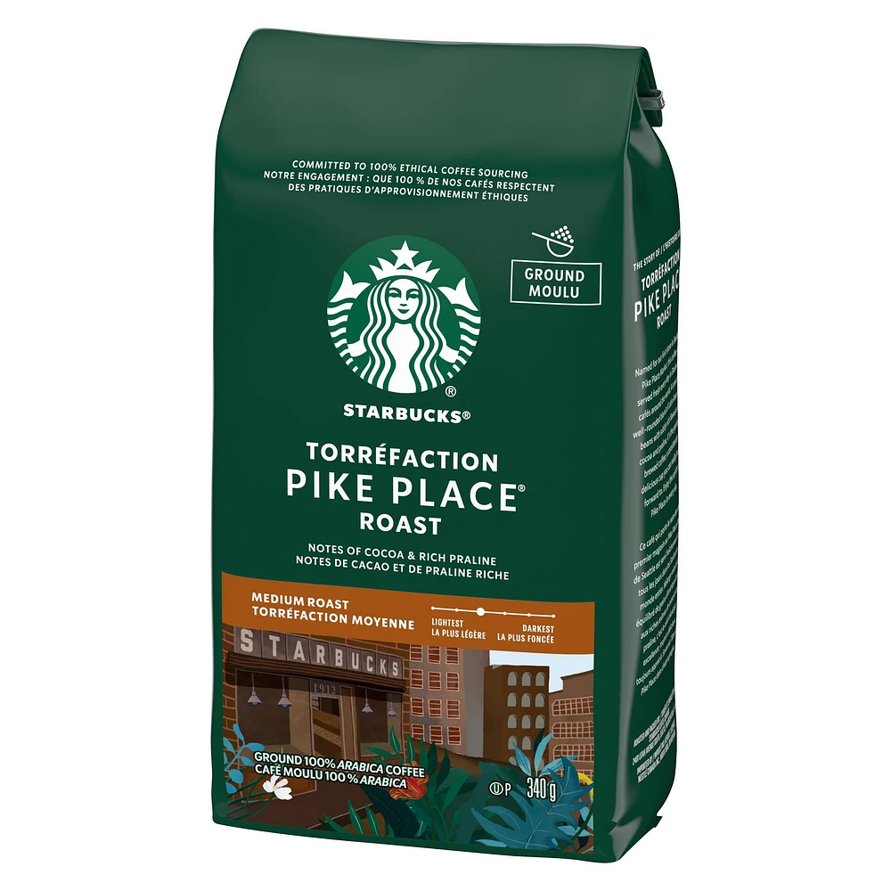 Pike Place Roast Ground Coffee, Medium Roast, Smooth, Well-Rounded Blend Of Latin American Coffee Beans, 340 g