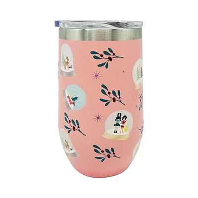 Holiday Time Gobelet à double paroi Rose 470mL