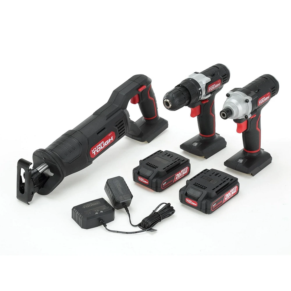 HYPER TOUGH 20-VOLT MAX TROUSSE TRIO D'OUTILS AU LITHIUM-ION Tension nominale: 20V MAX