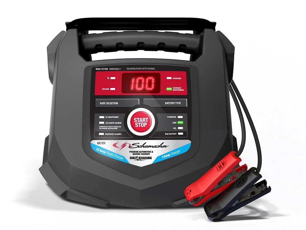 Schumacher Electric SC1280 15-Amp Rapid Charger for Automotive and Marine Batteries