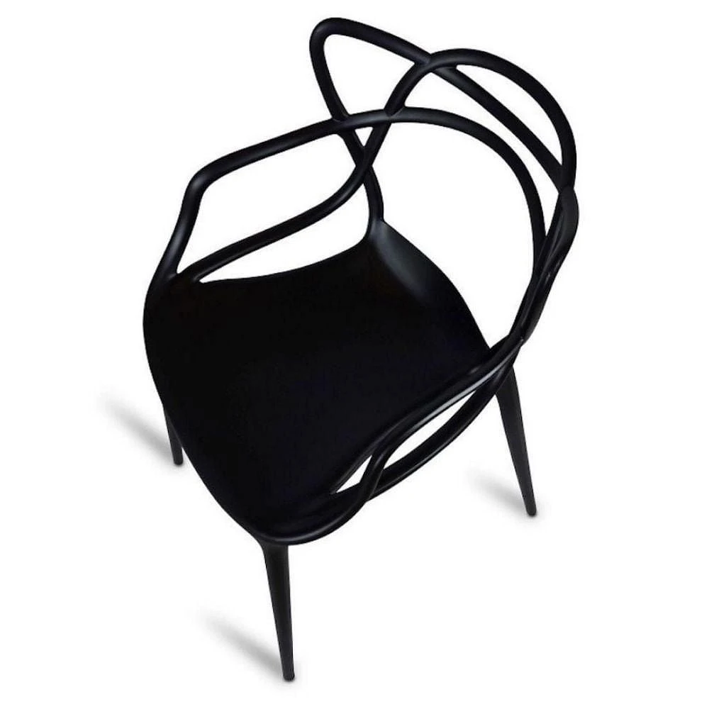Chaise en plastique de style maître moderne du milieu du siècle, chaise d'intérieur et d'extérieur Chaise de patio Chaise de cuisine Hauteur d'assise de 18 pouces Chaise de restaurant Chaise empilable