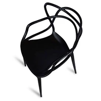 Chaise en plastique de style maître moderne du milieu du siècle, chaise d'intérieur et d'extérieur Chaise de patio Chaise de cuisine Hauteur d'assise de 18 pouces Chaise de restaurant Chaise empilable