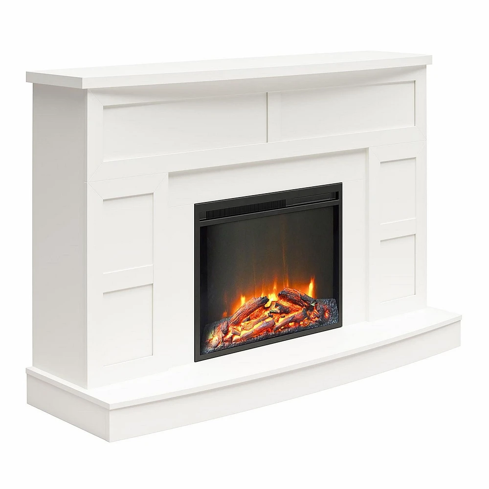 Manteau de cheminée avec foyer Barrow Creek d’Ameriwood Home, blanc