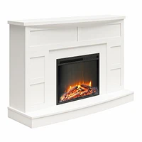 Manteau de cheminée avec foyer Barrow Creek d’Ameriwood Home, blanc