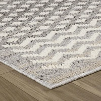 Rug Branch Jules Moroccan Indoor Area Rug, Grey Beige, Geometric - Living Room, Bedroom, Dining Room, and Kitchen